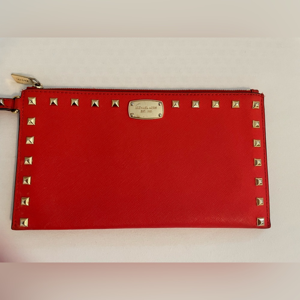 Michael Kors Sandrine Studded Large Leather Clutch